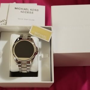 michael kors access unisex 45mm silvertone bradshaw